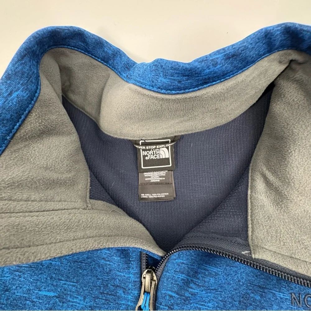 The North Face Cedar Trail‎ Grid Fleece Full Zip Jacket Wind Resistant Blue Xl